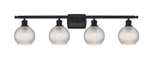Athens - 4 Light - 36 inch - Matte Black - Bath Vanity Light (516-4W-BK-G122C-6CL)