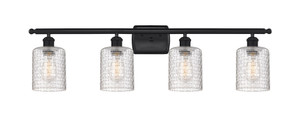 Cobbleskill - 4 Light - 35 inch - Matte Black - Bath Vanity Light (516-4W-BK-G112C-5CL)