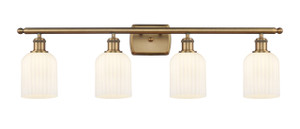 Bridal Veil - 4 Light - 35 inch - Brushed Brass - Bath Vanity Light (516-4W-BB-G559-5GWH)