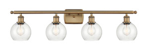 Athens - 4 Light - 36 inch - Brushed Brass - Bath Vanity Light (516-4W-BB-G124-6-LED)