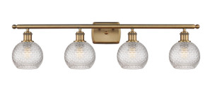 Athens - 4 Light - 36 inch - Brushed Brass - Bath Vanity Light (516-4W-BB-G122C-6CL)