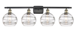 Rochester - 4 Light - 38 inch - Black Antique Brass - Bath Vanity Light (516-4W-BAB-G556-8CL)