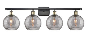Athens Deco Swirl - 4 Light - 38 inch - Black Antique Brass - Bath Vanity Light (516-4W-BAB-G1213-8SM) Athens Deco Swirl - 4 Light - 38 inch - Black Antique Brass - Bath Vanity Light (516-4W-BAB-G1213-8SM)