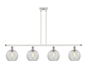 Athens - 4 Light - 48 inch - White Polished Chrome - Cord hung - Island Light (516-4I-WPC-G122-8-LED)