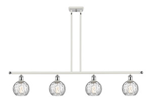 Athens Water Glass - 4 Light - 48 inch - White Polished Chrome - Cord hung - Island Light (516-4I-WPC-G1215-6)