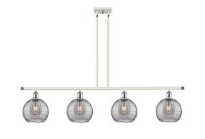 Athens Deco Swirl - 4 Light - 48 inch - White Polished Chrome - Cord hung - Island Light (516-4I-WPC-G1213-8SM)