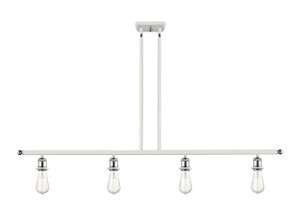 Bare Bulb - 4 Light - 48 inch - White Polished Chrome - Cord hung - Island Light (516-4I-WPC-LED)