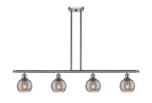 Athens Deco Swirl - 4 Light - 48 inch - Brushed Satin Nickel - Cord hung - Island Light (516-4I-SN-G1213-6SM)