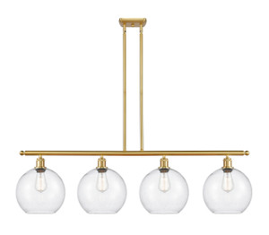 Athens - 4 Light - 48 inch - Satin Gold - Stem Hung - Island Light (516-4I-SG-G124-10)