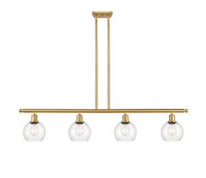 Athens - 4 Light - 48 inch - Satin Gold - Cord hung - Island Light (516-4I-SG-G122-6-LED)