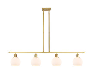 Athens - 4 Light - 48 inch - Satin Gold - Cord hung - Island Light (516-4I-SG-G121-6-LED)