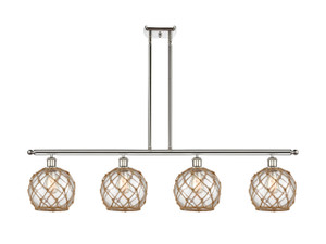 Farmhouse Rope - 4 Light - 48 inch - Polished Nickel - Cord hung - Island Light (516-4I-PN-G122-8RB)