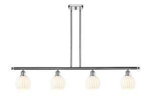 White Venetian - 4 Light - 48 inch - Polished Chrome - Stem Hung - Island Light (516-4I-PC-G1217-6WV)