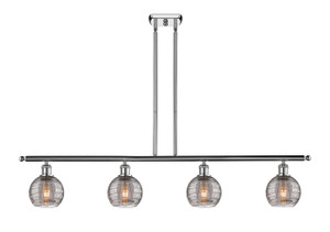 Athens Deco Swirl - 4 Light - 48 inch - Polished Chrome - Cord hung - Island Light (516-4I-PC-G1213-6SM)