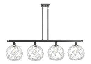 Farmhouse Rope - 4 Light - 48 inch - Oil Rubbed Bronze - Cord hung - Island Light (516-4I-OB-G122-10RW)