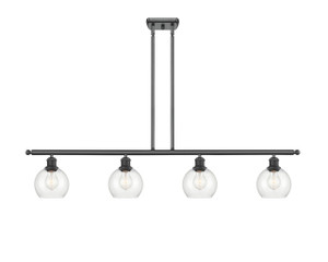 Athens - 4 Light - 48 inch - Matte Black - Cord hung - Island Light (516-4I-BK-G122-6)