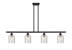 Cobbleskill - 4 Light - 48 inch - Matte Black - Cord hung - Island Light (516-4I-BK-G112C-5CL)