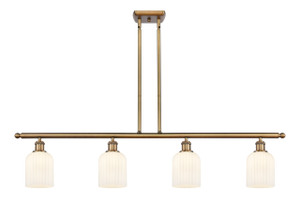 Bridal Veil - 4 Light - 48 inch - Brushed Brass - Cord hung - Island Light (516-4I-BB-G559-5GWH)