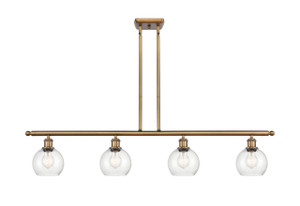 Athens - 4 Light - 48 inch - Brushed Brass - Cord hung - Island Light (516-4I-BB-G124-6)