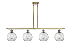 Athens - 4 Light - 48 inch - Antique Brass - Cord hung - Island Light (516-4I-AB-G122-8-LED)