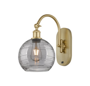 Athens Deco Swirl - 1 Light - 8 inch - Satin Gold - Sconce (518-1W-SG-G1213-8SM)
