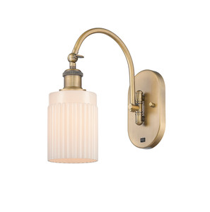 Hadley - 1 Light - 5 inch - Brushed Brass - Sconce (518-1W-BB-G341) Hadley - 1 Light - 5 inch - Brushed Brass - Sconce (518-1W-BB-G341)