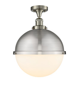 Hampden - 1 Light - 13 inch - Brushed Satin Nickel - Semi-Flush Mount (517-1CH-SN-HFS-121-SN-LED)