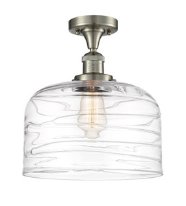 Bell - 1 Light - 12 inch - Brushed Satin Nickel - Semi-Flush Mount (517-1CH-SN-G713-L-LED)