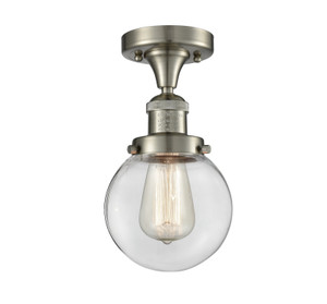 Beacon - 1 Light - 6 inch - Brushed Satin Nickel - Semi-Flush Mount (517-1CH-SN-G202-6-LED)