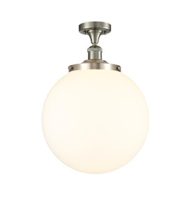 Beacon - 1 Light - 14 inch - Brushed Satin Nickel - Semi-Flush Mount (517-1CH-SN-G201-14)