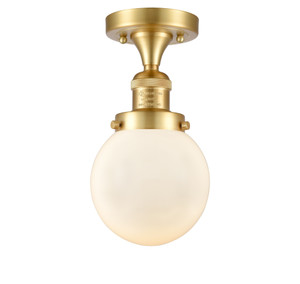 Beacon - 1 Light - 6 inch - Satin Gold - Semi-Flush Mount (517-1CH-SG-G201-6)