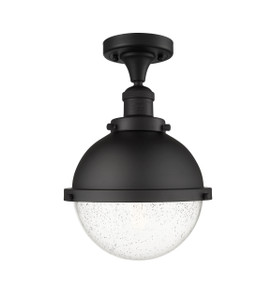Hampden - 1 Light - 9 inch - Matte Black - Semi-Flush Mount (517-1CH-BK-HFS-84-BK-LED)