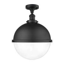 Hampden - 1 Light - 13 inch - Matte Black - Semi-Flush Mount (517-1CH-BK-HFS-122-BK-LED)
