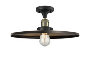Railroad - 1 Light - 16 inch - Black Antique Brass - Semi-Flush Mount (517-1CH-BAB-MFR-BK-16)
