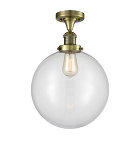 Beacon - 1 Light - 12 inch - Antique Brass - Semi-Flush Mount (517-1CH-AB-G202-12-LED)