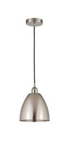 Bristol - 1 Light - 9 inch - Brushed Satin Nickel - Cord hung - Mini Pendant (616-1P-SN-MBD-9-SN-LED)