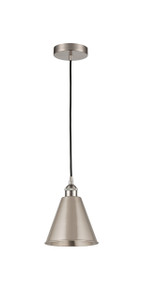 Berkshire - 1 Light - 8 inch - Brushed Satin Nickel - Cord hung - Mini Pendant (616-1P-SN-MBC-8-SN-LED)