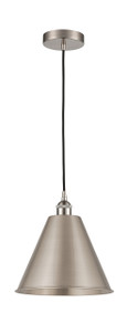 Berkshire - 1 Light - 12 inch - Brushed Satin Nickel - Cord hung - Mini Pendant (616-1P-SN-MBC-12-SN-LED)