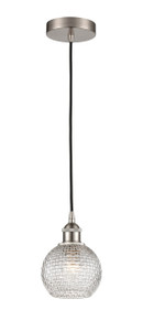 Athens - 1 Light - 6 inch - Brushed Satin Nickel - Cord hung - Mini Pendant (616-1P-SN-G122C-6CL)
