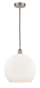 Athens - 1 Light - 14 inch - Brushed Satin Nickel - Cord hung - Pendant (616-1P-SN-G121-14-LED)