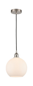 Athens - 1 Light - 10 inch - Brushed Satin Nickel - Cord hung - Mini Pendant (616-1P-SN-G121-10-LED)