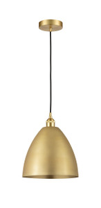 Bristol - 1 Light - 12 inch - Satin Gold - Cord hung - Mini Pendant (616-1P-SG-MBD-12-SG-LED)