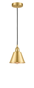 Smithfield - 1 Light - 7 inch - Satin Gold - Cord hung - Mini Pendant (616-1P-SG-M8-LED)