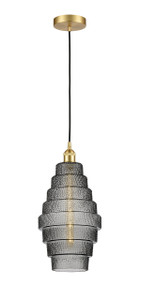 Cascade - 1 Light - 8 inch - Satin Gold - Cord hung - Mini Pendant (616-1P-SG-G673-8)
