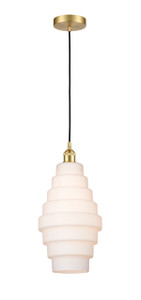 Cascade - 1 Light - 8 inch - Satin Gold - Cord hung - Mini Pendant (616-1P-SG-G671-8-LED)