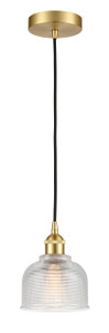 Dayton - 1 Light - 6 inch - Satin Gold - Cord hung - Mini Pendant (616-1P-SG-G412-LED)