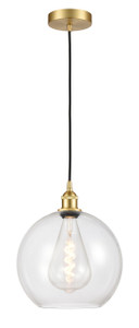 Athens - 1 Light - 12 inch - Satin Gold - Cord hung - Mini Pendant (616-1P-SG-G122-12)
