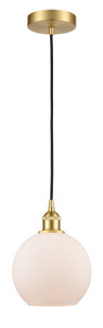 Athens - 1 Light - 8 inch - Satin Gold - Cord hung - Mini Pendant (616-1P-SG-G121-8) Athens - 1 Light - 8 inch - Satin Gold - Cord hung - Mini Pendant (616-1P-SG-G121-8)