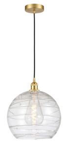 Athens Deco Swirl - 1 Light - 14 inch - Satin Gold - Cord hung - Pendant (616-1P-SG-G1213-14)