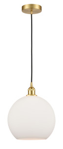 Athens - 1 Light - 12 inch - Satin Gold - Cord hung - Mini Pendant (616-1P-SG-G121-12-LED) Athens - 1 Light - 12 inch - Satin Gold - Cord hung - Mini Pendant (616-1P-SG-G121-12-LED)